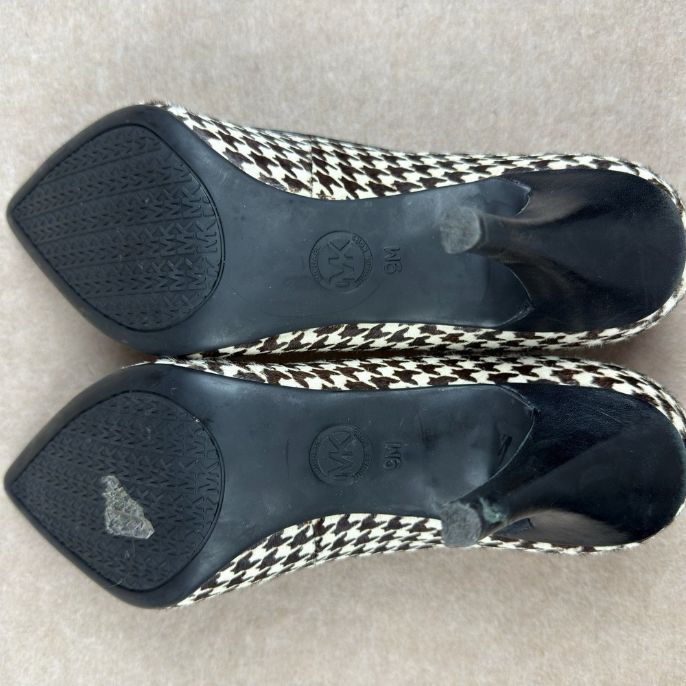 Michael Kors Heels Womens 9M Black White Houndstooth Dorothy MK-Flex Mid Pump - Picture 7 of 10